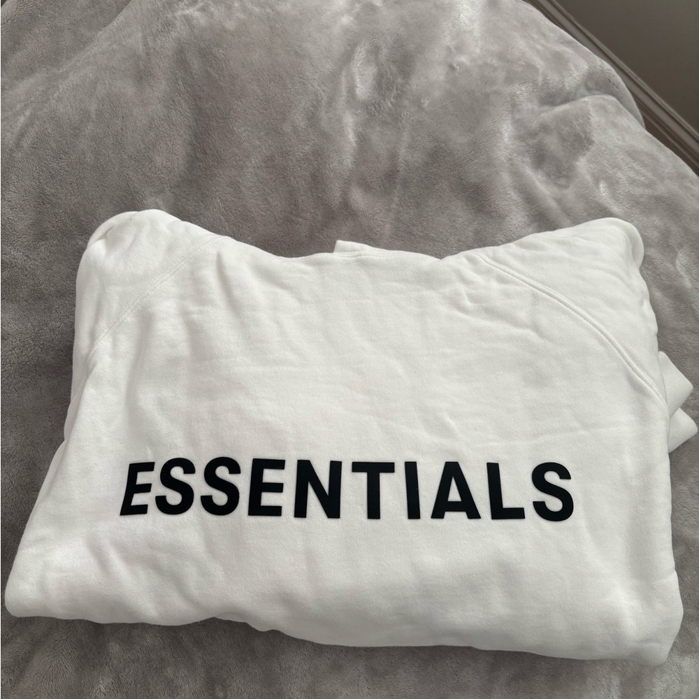 Essentials Fear of God White Hoodie Unisex L